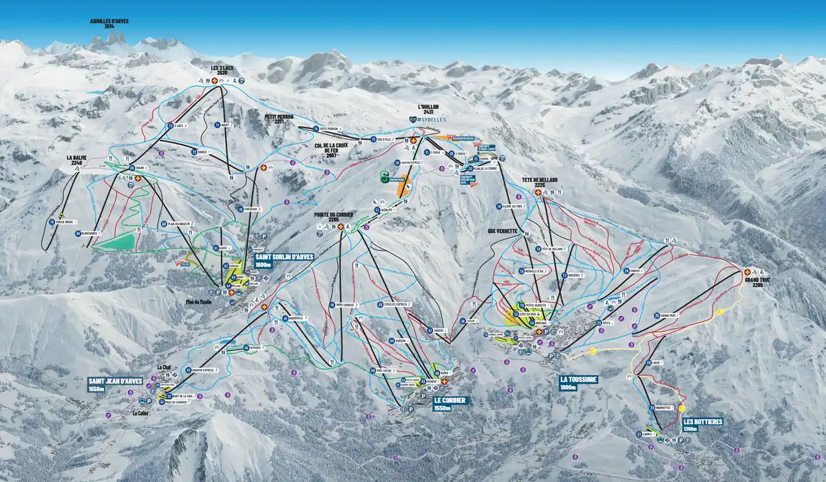 Plan pistes Sybelles